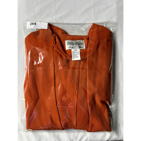 Tally Taylor Womens Cardigan Duster 32W Flow Rust Rhinestone Clasp Mature Career - Picture 9 of 10